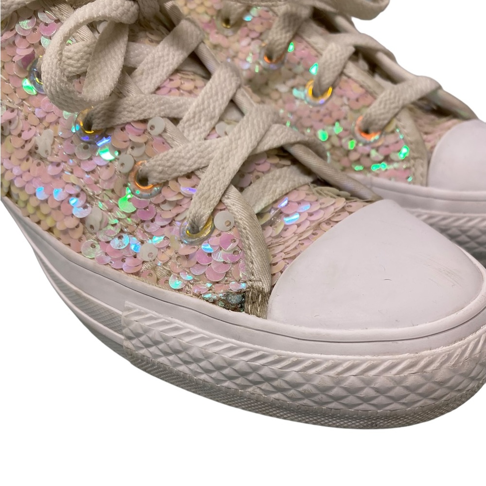 Converse All Star Iridescent Sequined Chuck Taylor aloe Top Sneakers Sz 6 Men 4 - Picture 4 of 9